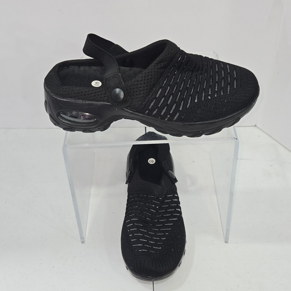 Unbranded Black Mesh Slip On Clogs Air Cushion Walking Shoes Women Size 40 AC918